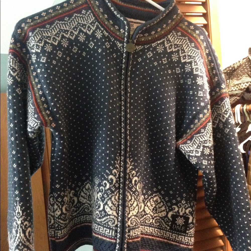 Dale of Norway zip-up wool sweater